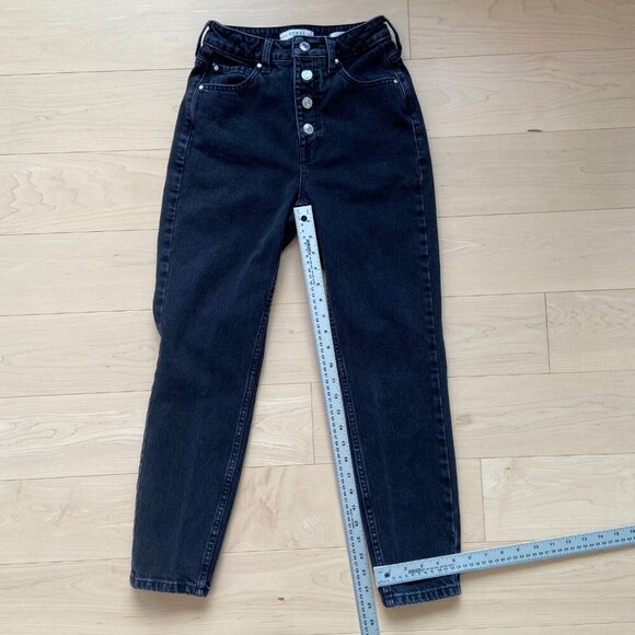 Guess 90’s Skinny High-Rise Black Denim Jeans Womens Size 25 button fly high - Picture 9 of 12